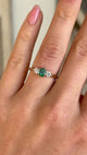 Vintage, 1970s emerald & diamond three-stone ring