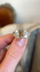 Antique, Victorian brown & white diamond cluster ring