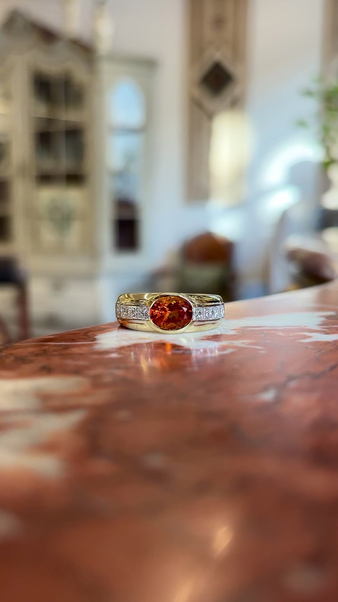 Vintage, citrine & diamond band