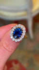 Vintage, 1980s sapphire and diamond cluster ring