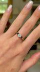 Antique, Central White Sapphire and Blue Sapphire Three Stone Ring, 18ct Yellow Gold