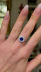 Antique, Edwardian sapphire & diamond daisy cluster engagement ring