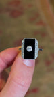 Vintage, 1920s onyx & diamond cocktail ring