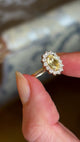 Yellow Sapphire and Diamond Cluster Engagement Ring