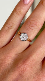 Vintage, 1940s diamond cluster ring