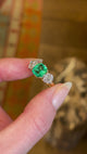 Vintage, 1950's emerald and diamond three-stone ring