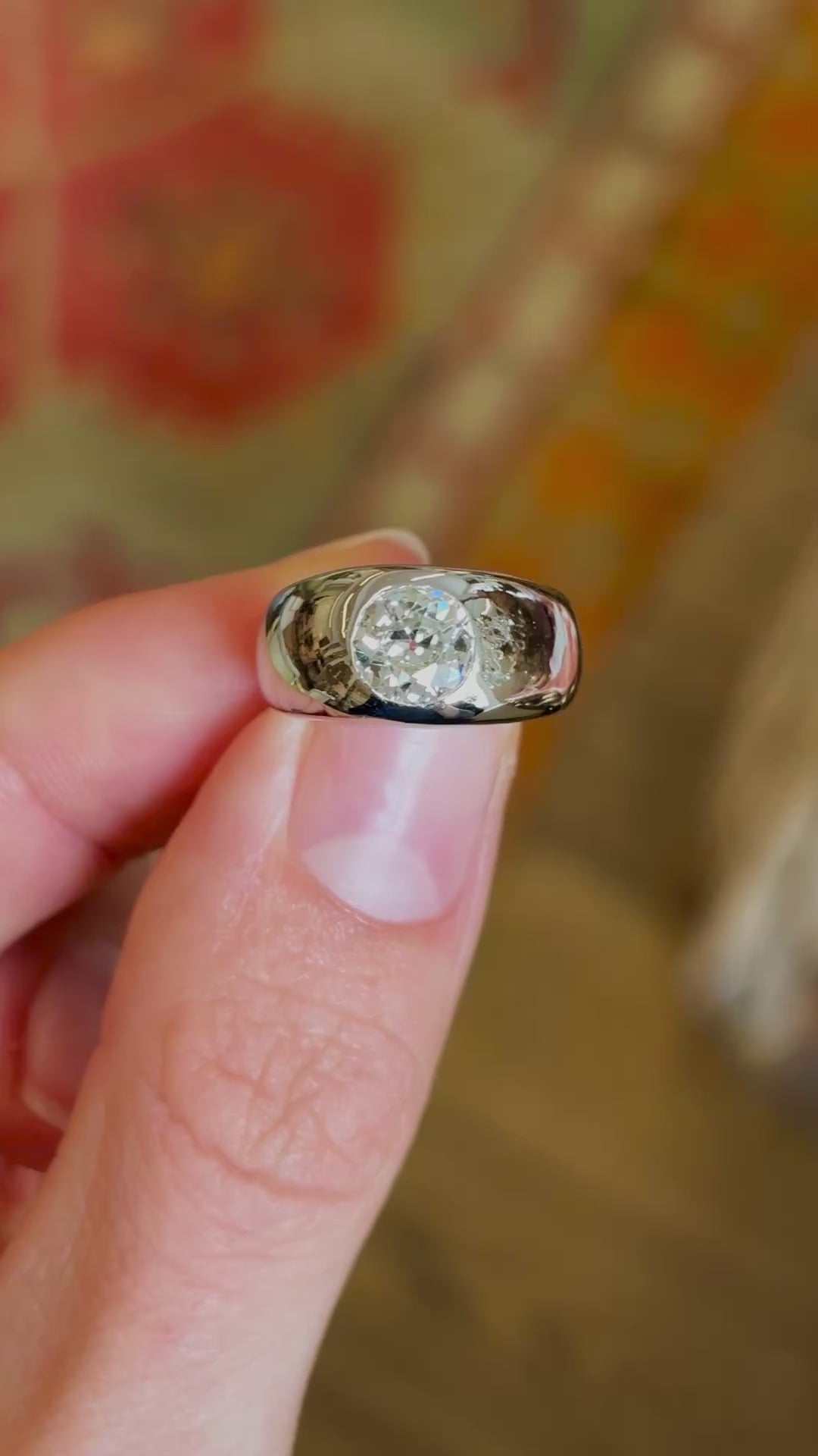 Vintage, late Art Deco old-cut diamond statement ring