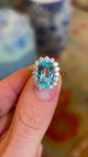 Vintage, 1980s aquamarine & diamond cluster ring
