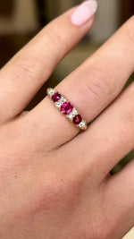 Antique, Victorian ruby & diamond half-hoop ring