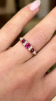 Antique, Victorian ruby & diamond half-hoop ring