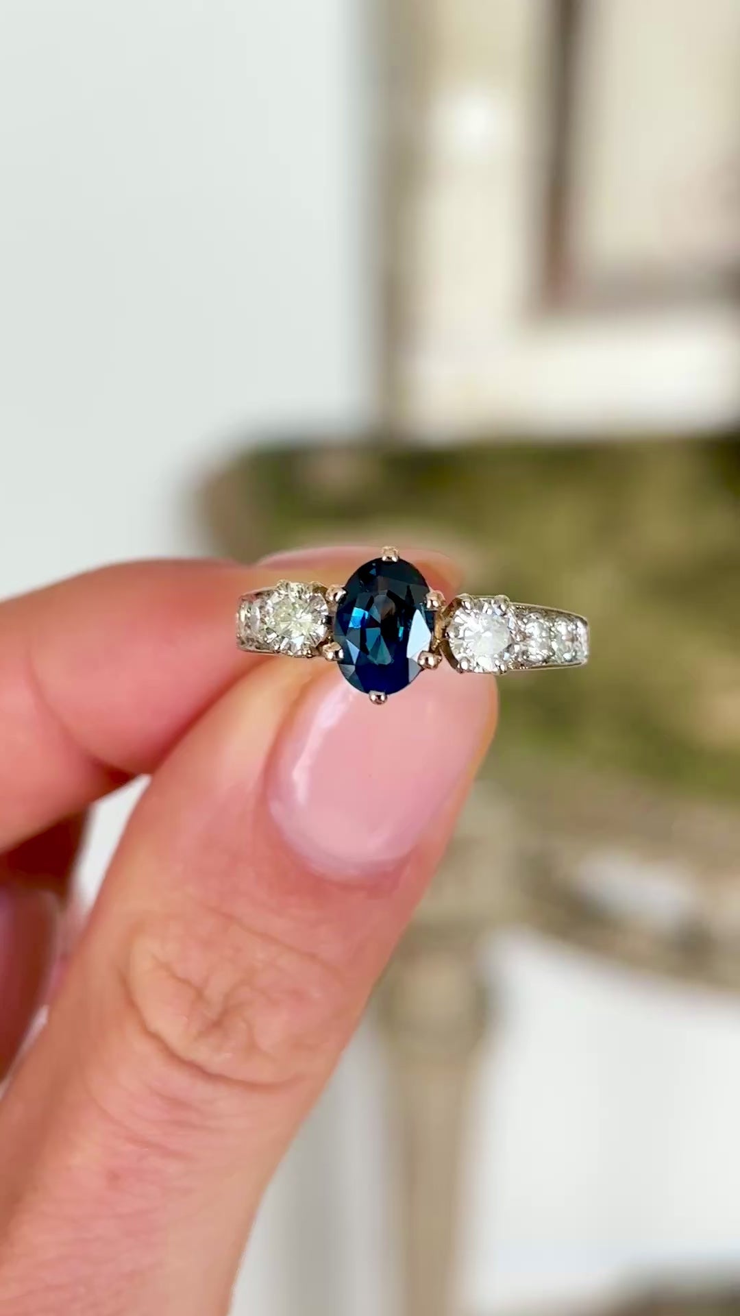 Vintage, 1990s sapphire & diamond cluster ring