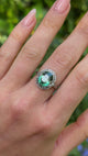 Antique, Edwardian Green Tourmaline Ring, 18ct White Gold