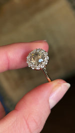 Smokey-brown diamond cluster ring