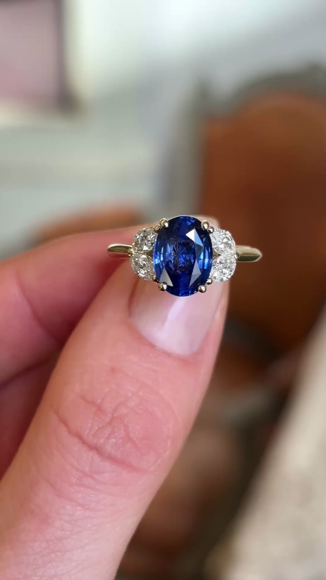 Vintage, sapphire and diamond engagement ring