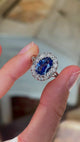 Vintage, 1940s Sri Lankan (Ceylon) sapphire & diamond cluster ring
