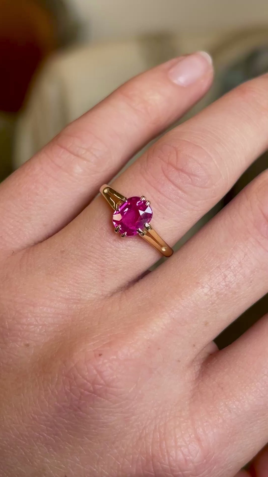 Antique, Victorian pink sapphire single-stone ring