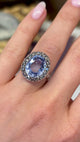 Antique, Early Victorian 9.65ct sapphire & diamond cluster ring
