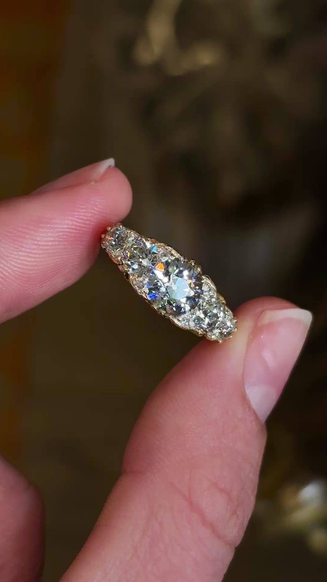 Antique, Victorian five-stone diamond engagement ring