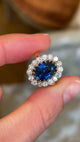 Vintage, 1980s sapphire and diamond cluster ring