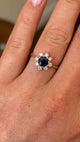Vintage, 1970s sapphire & diamond cluster ring