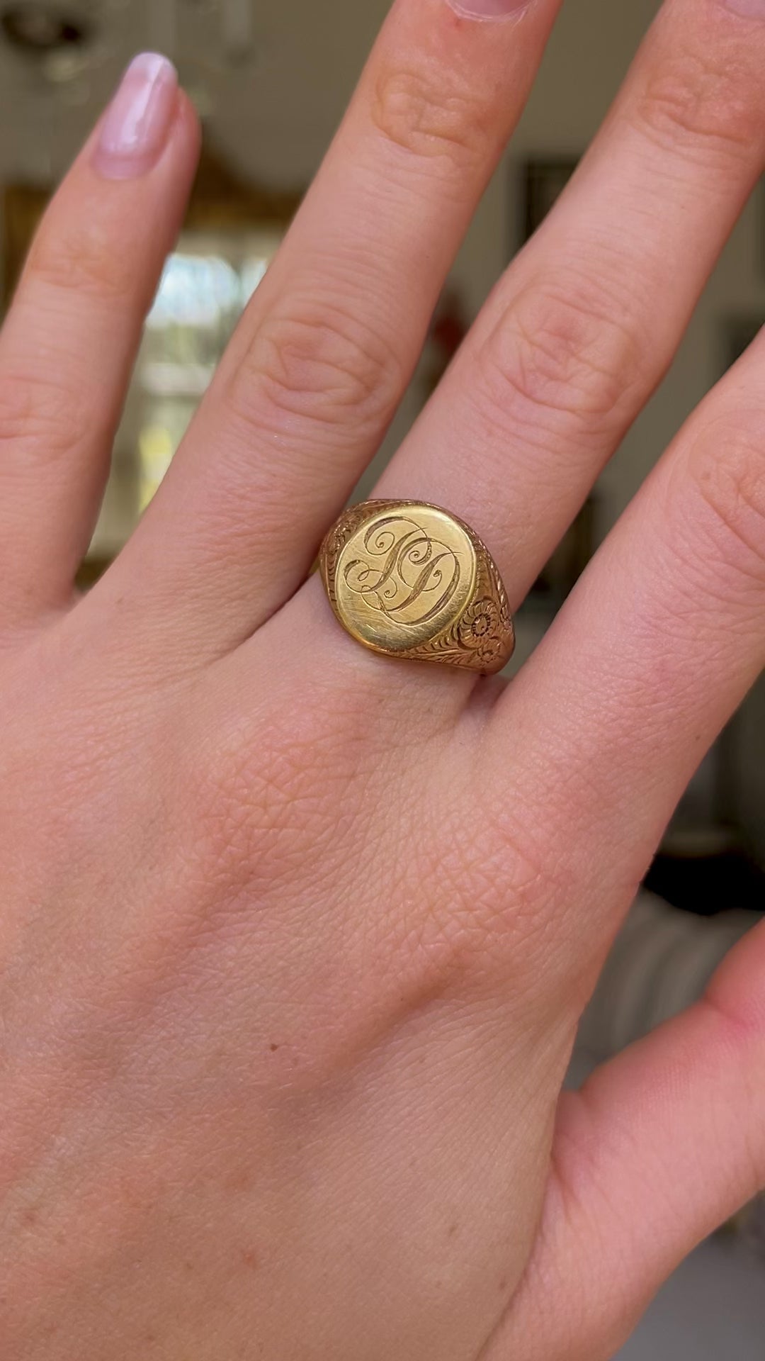 Signet ring initials "jd"