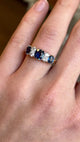 Antique, Edwardian sapphire & diamond half-hoop ring