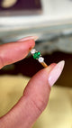 Vintage, 1960s emerald & diamond three-stone ring