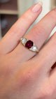 Antique, Victorian ruby & diamond three-stone ring