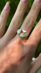 Vintage, Art Deco Green Amethyst, 18ct Yellow Gold worn on hand.