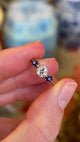 Antique, Edwardian old-cut diamond & sapphire three-stone ring