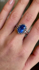 Vintage, 1960s brutalist 6.5ct ceylon sapphire ring