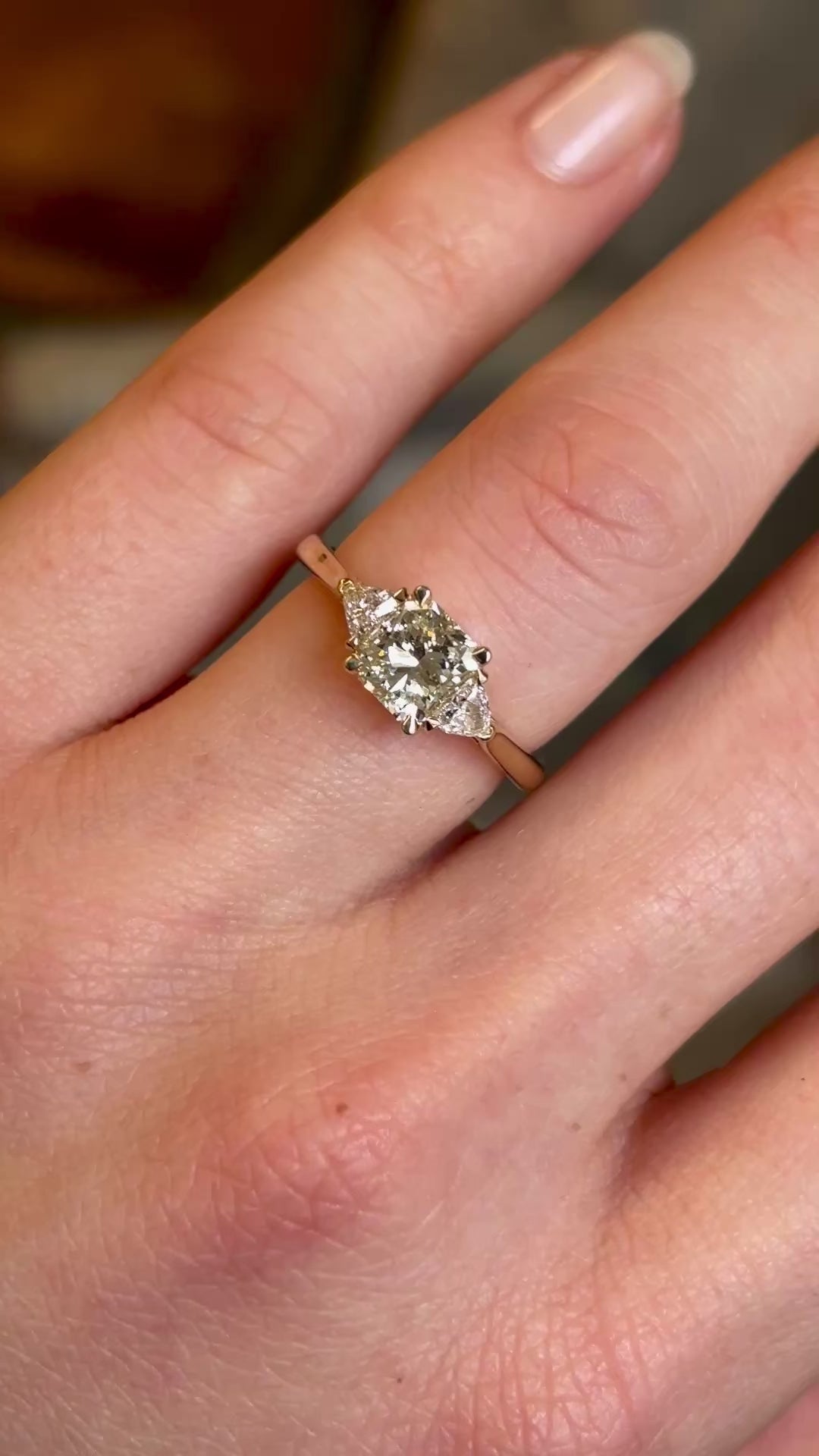 Diamond three-stone engagement ring