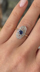 Antique, Edwardian sapphire & diamond panel ring