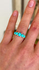 Antique, Edwardian turquoise half-hoop ring