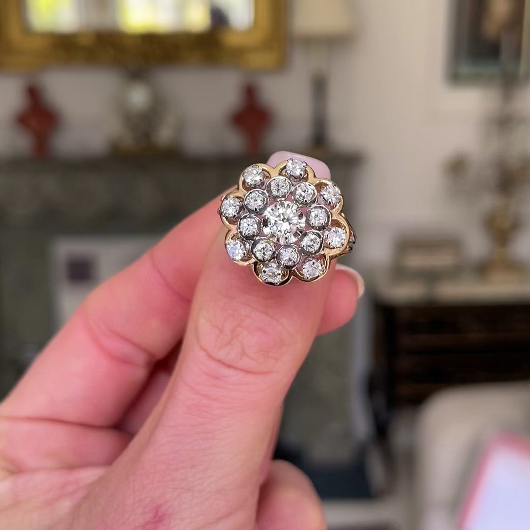 Vintage diamond cluster ring