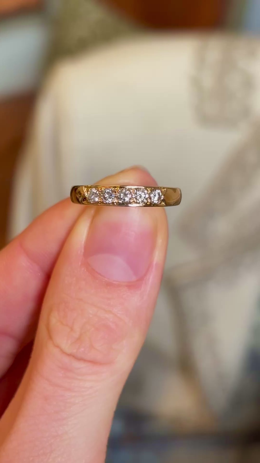 Vintage, 1980s five-stone diamond ring