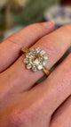 Vintage, 1980s yellow sapphire & diamond cluster ring