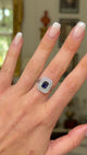 Beautiful Design | Edwardian, Platinum, Sapphire and Diamond Cluster Ring