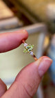 Marquise-cut yellow sapphire & diamond three-stone ring