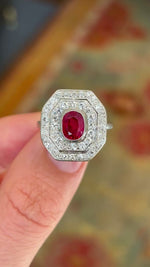 Art Deco, ruby & diamond ring