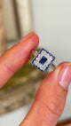 Vintage, Art Deco sapphire & diamond cluster panel ring