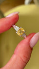Vintage, citrine and diamond engagement ring