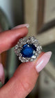 Vintage, 1980s sapphire & diamond cluster cocktail ring