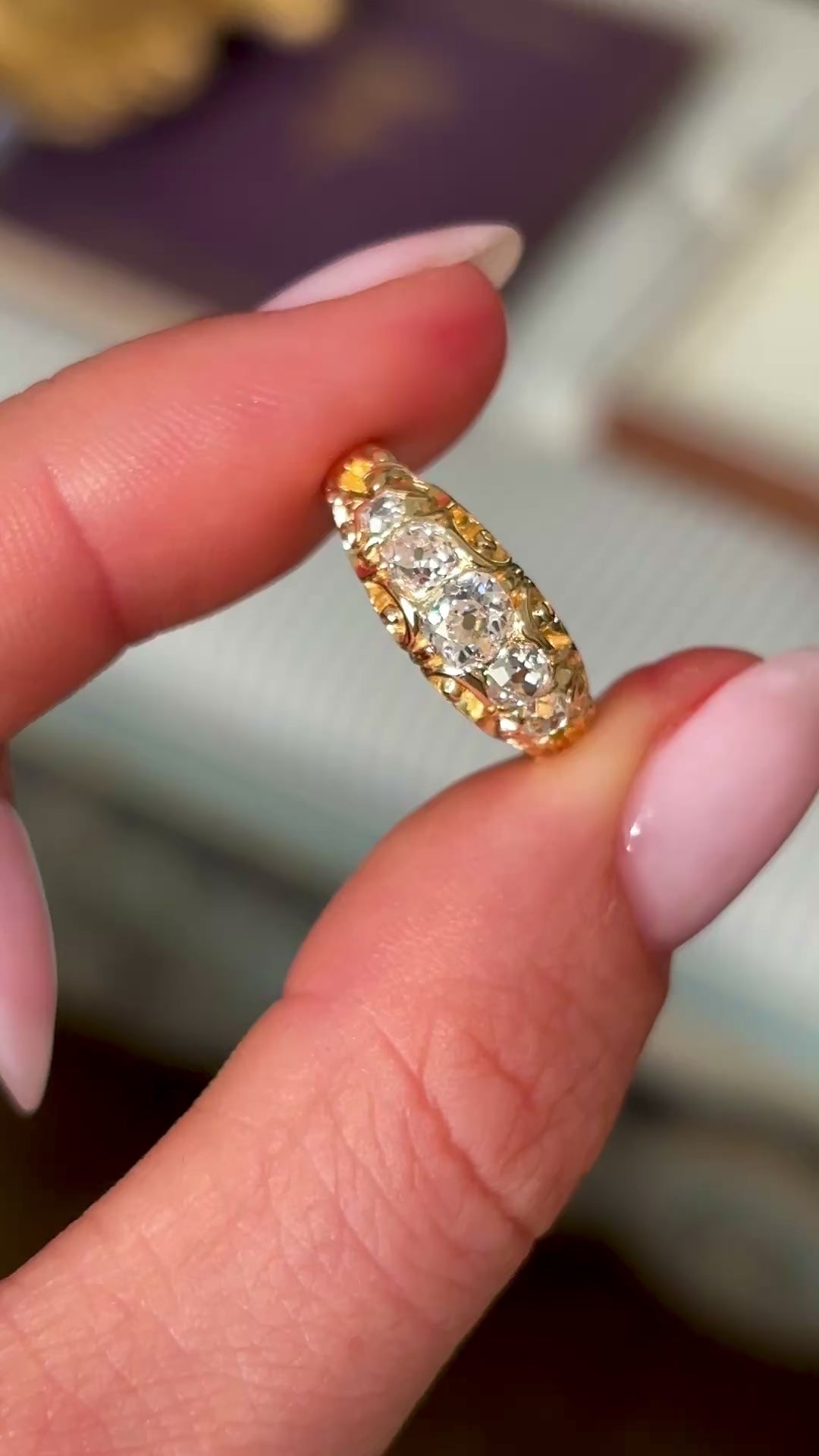 Antique, Victorian five-stone diamond ring