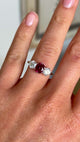 Vintage, 1930s ruby & diamond three-stone ring