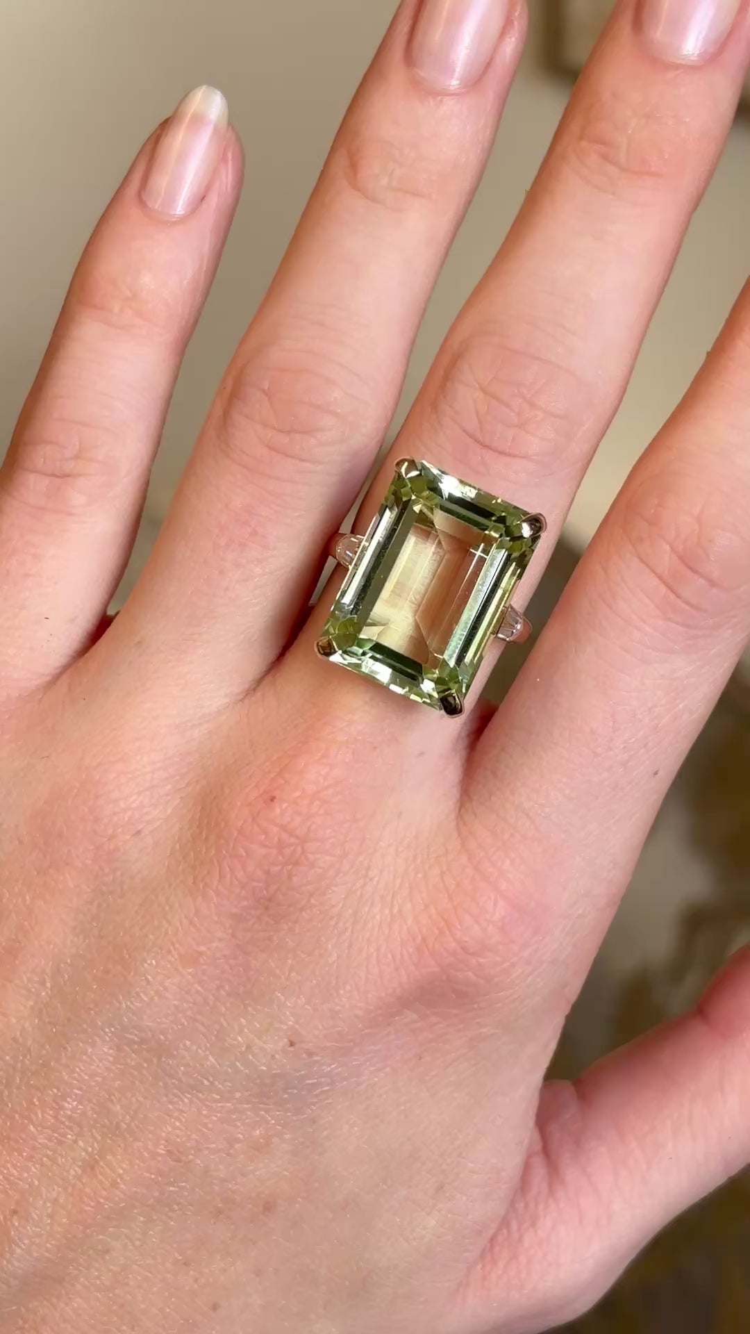 Vintage, Cartier 1950s green beryl and diamond cocktail ring