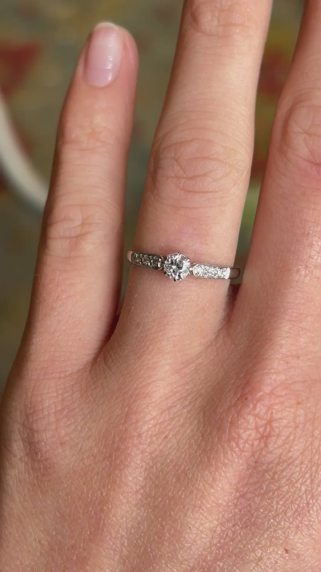 Vintage, Art Deco diamond solitaire engagement ring