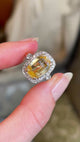 Vintage, 1960s 7.26ct yellow sapphire and diamond cluster ring