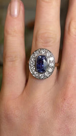 Vintage, 1980s French sapphire & diamond cluster ring