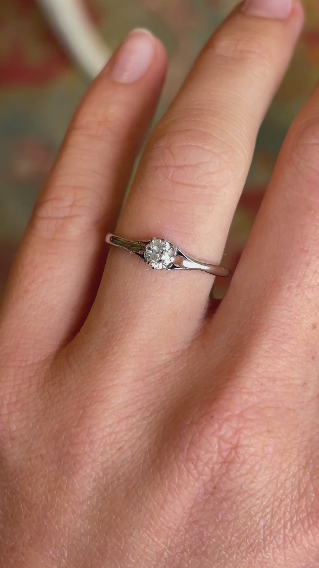 Antique, Edwardian diamond solitaire ring